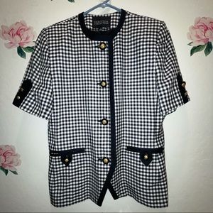Vintage 80’s Checkered/Gingham Blazer Jacket